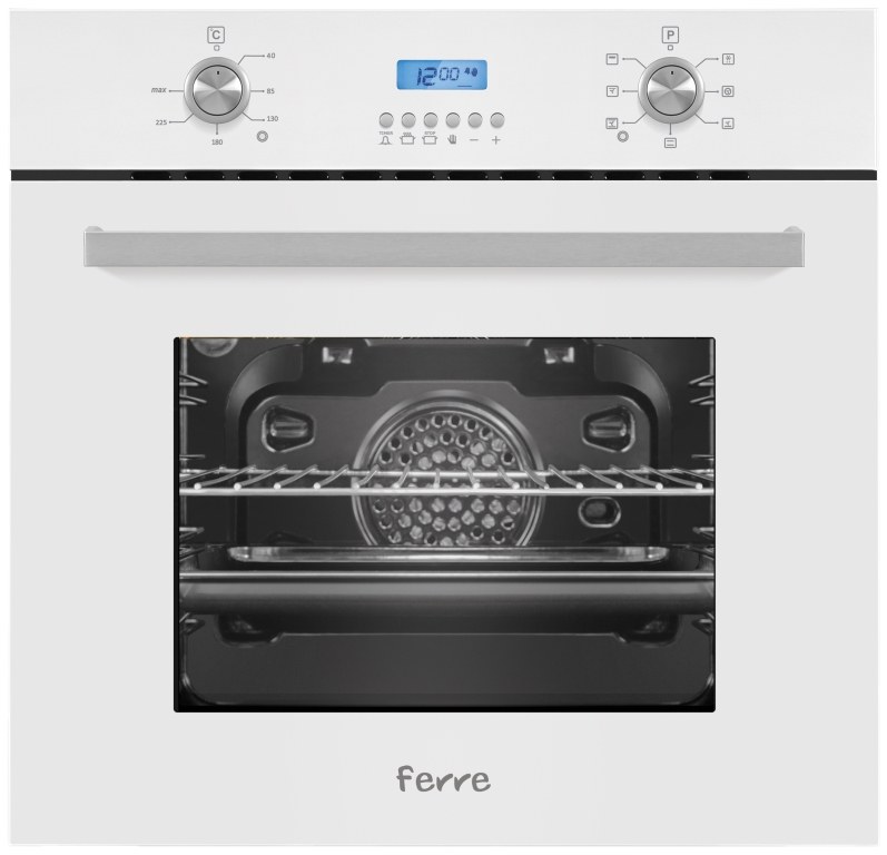 Ferre 7001 BE7-LDG WH белый стеклянный встраиваемый духовой шкаф, 7 функций