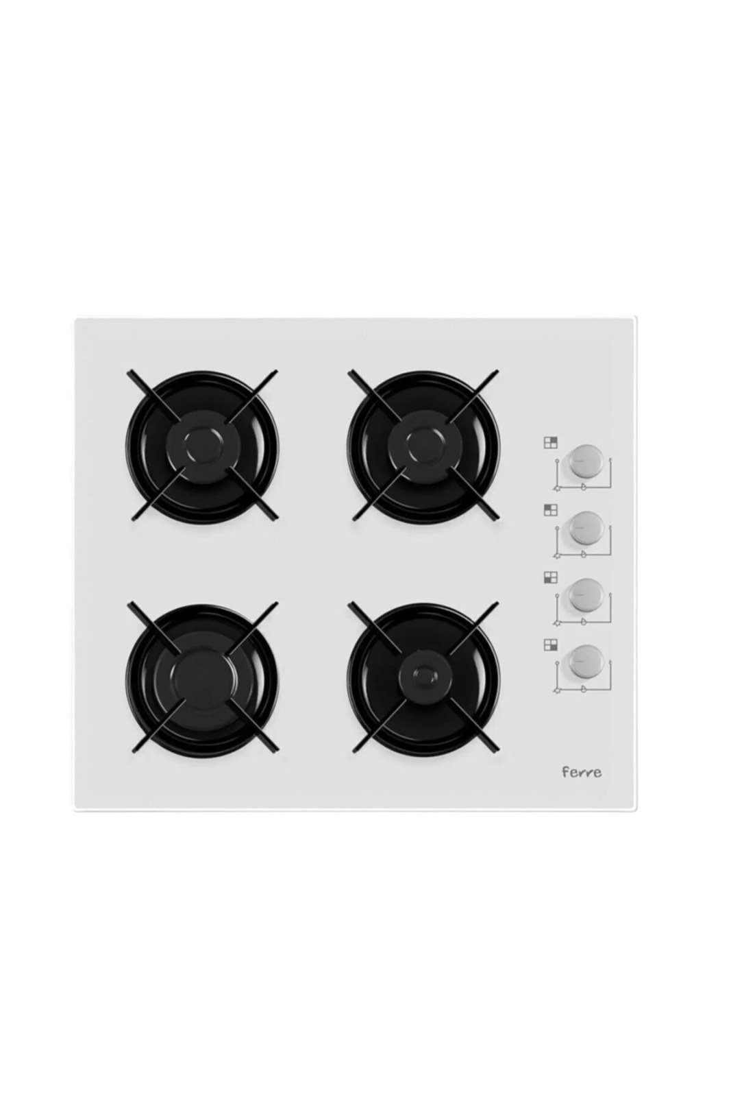 Ferre 2140 WH 60 cm Beyaz Cam Ankastre Ocak
