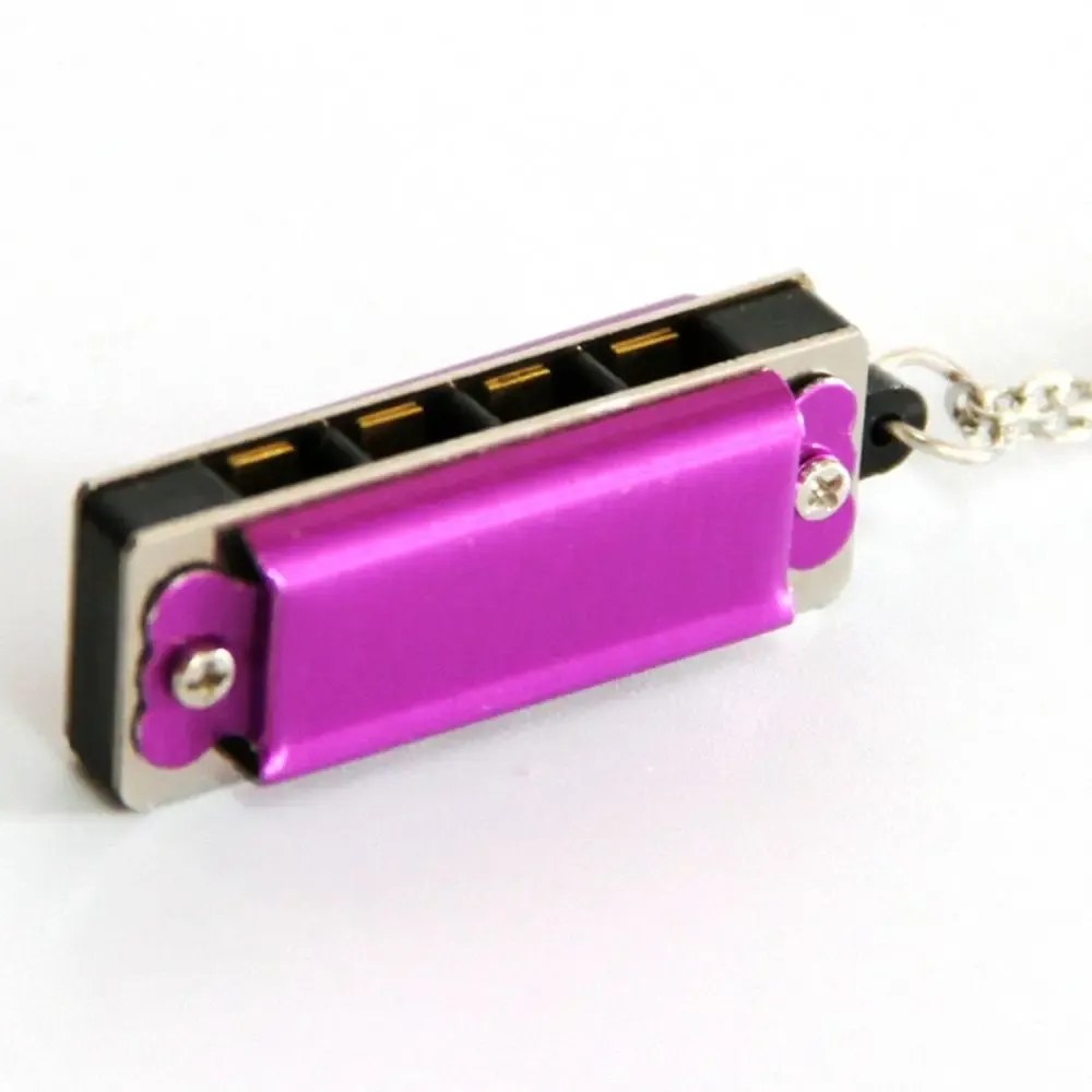 Hohner Mini Harmonica Necklace Mor Mini Mızıka Kolye