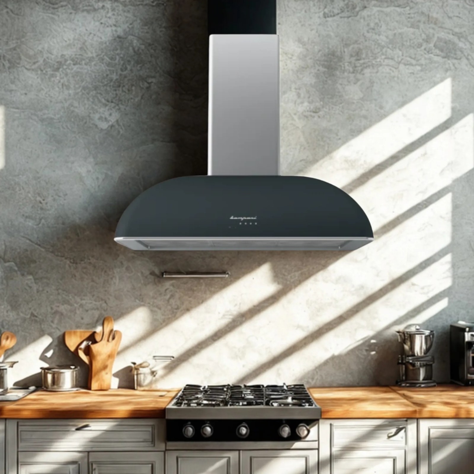 Bompani BOCR604/N Retro 60 cm Anthracite Cooker Hood, 850 m³/h