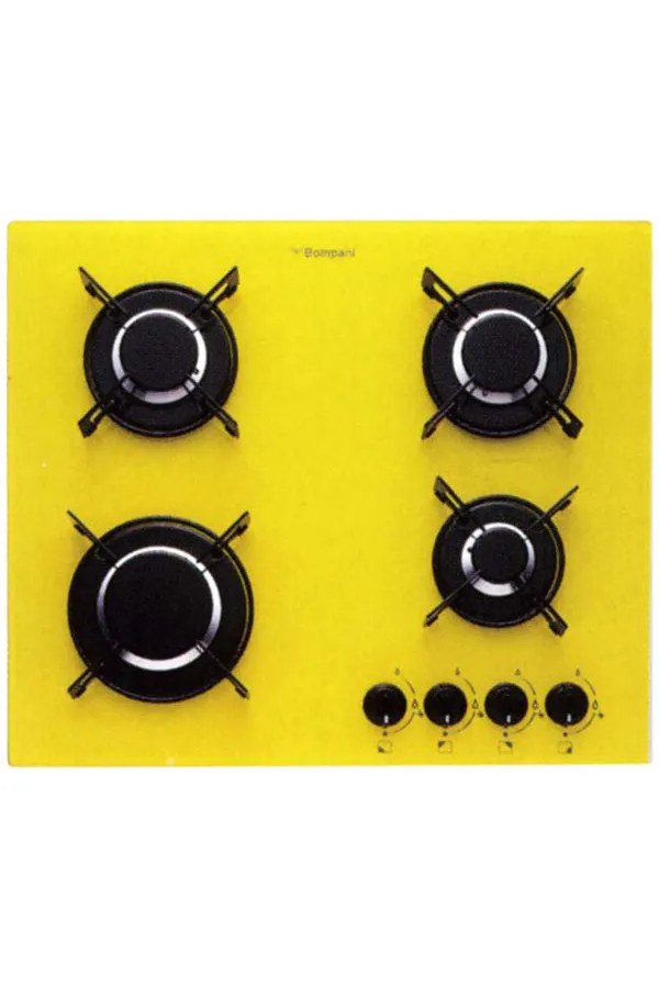 Bompani BO 219 VB Modena 60 cm Yellow Glass 4-Burner Gas Hob