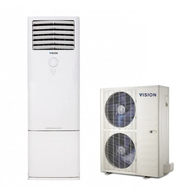 FLRSTD48IVOD VISION 48000 BTU INVERTER SALON TİPİ KLİMA LED EKRAN VSN- FLRSTAND48INV- QUATTRO (MONOFAZ) (BAKIR Şık Tasarım BORU CİHAZ İÇERİSİNDE Eco, Turbo YOKTUR.)