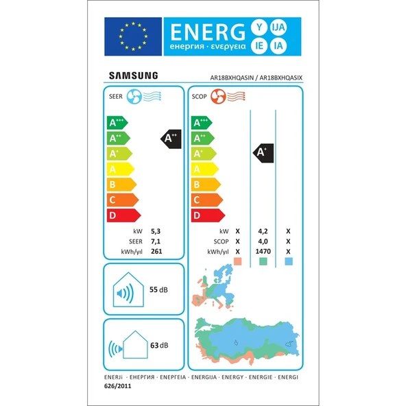 Samsung AR18BXHQASI/SK 18.000 BTU Inverter Klima R32 Gazlı
