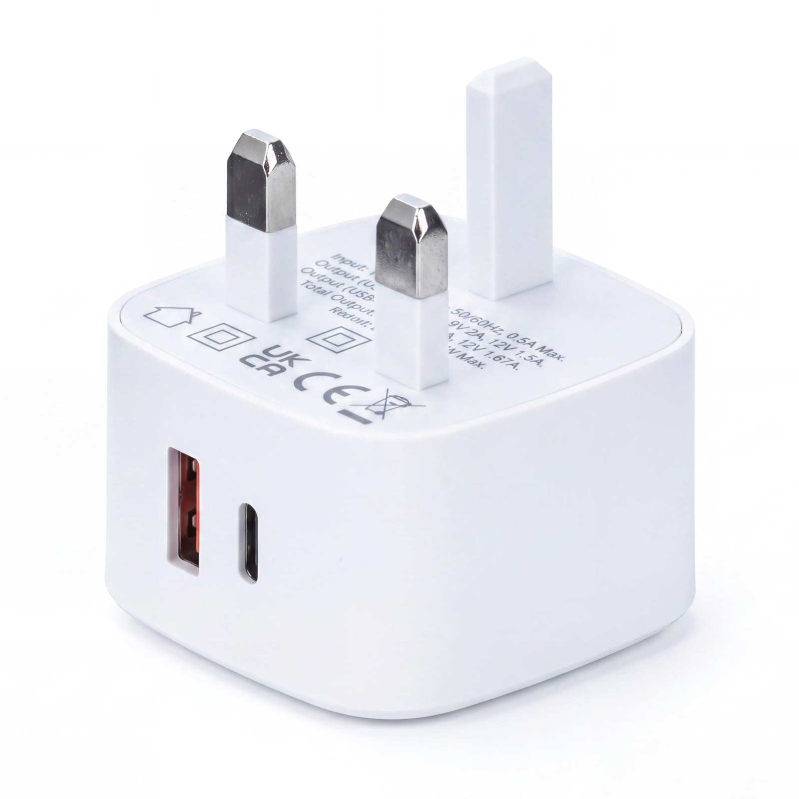 Status ST S2USBPLUGFW1PK10 3A 20W White USB-A and USB-C Charger