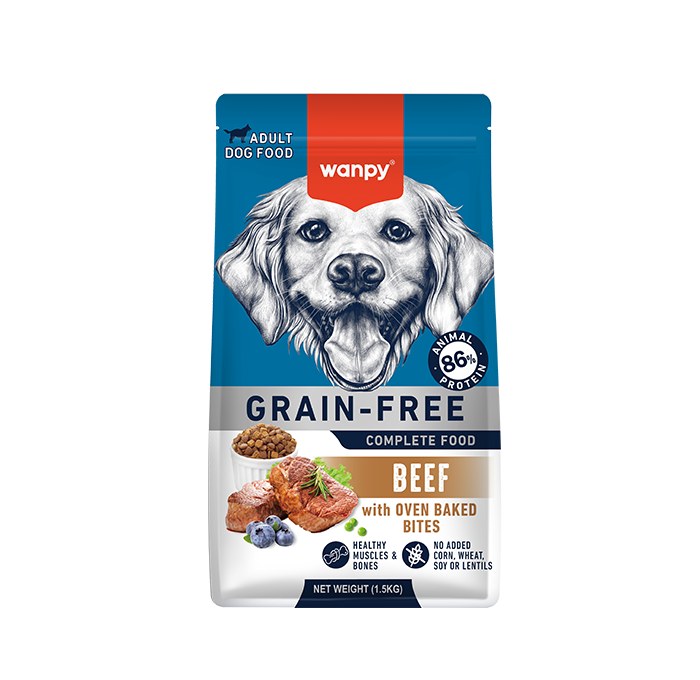 Wanpy Grain Free Complete Food для взрослых собак, с говядиной, 1,5 кг