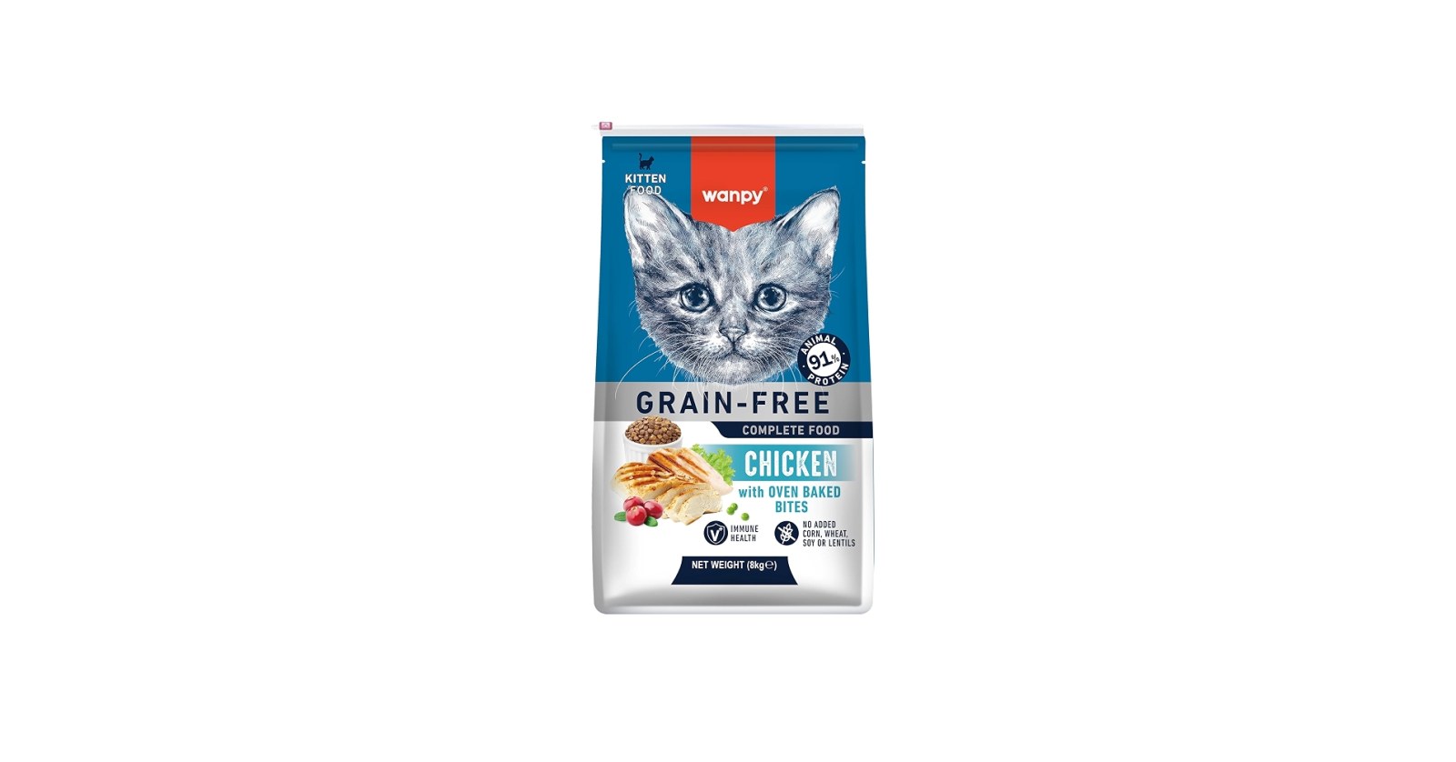 Wanpy Grain Free Complete Food for Kitten Chicken Recipe, 8 кг