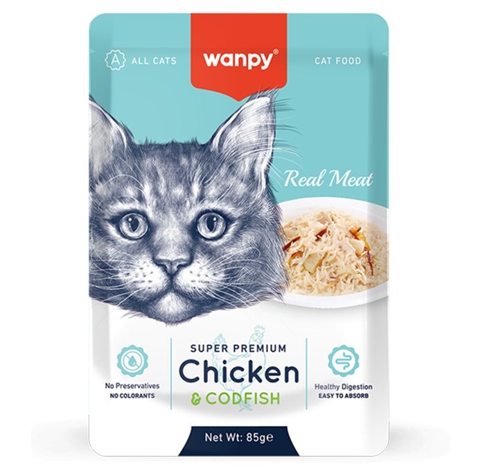 Wanpy Chicken & Codfish Wet Cat Food 85 g