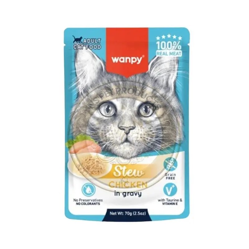 Wanpy Stew — влажный корм для кошек с курицей, пауч 70 г