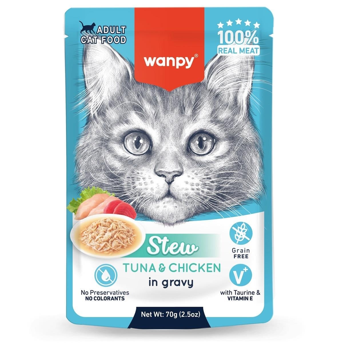 Wanpy Stew Series Tuna & Chicken Wet Cat Food 70 g
