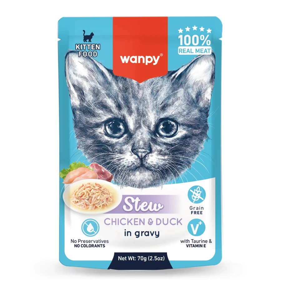 Wanpy Stew Series Chicken & Duck Wet Food for Kittens 70 g