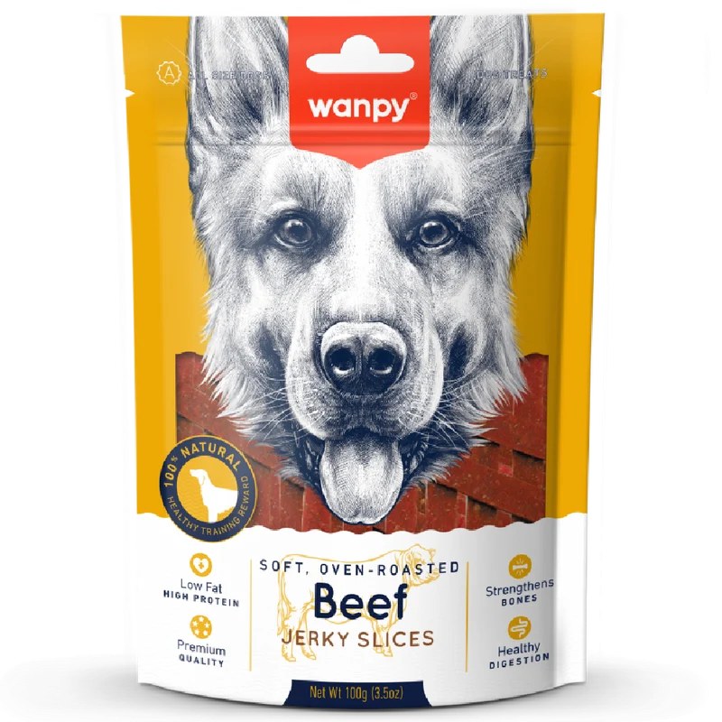 Wanpy Soft Beef Jerky Slice Dog Treat 100 g