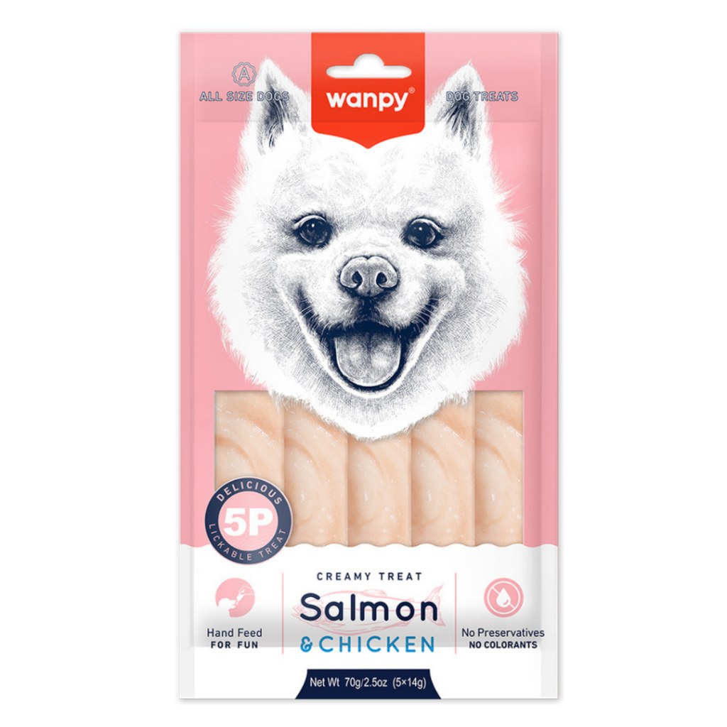 Wanpy Salmon & Chicken Dog Treat 14 g, 5 pcs