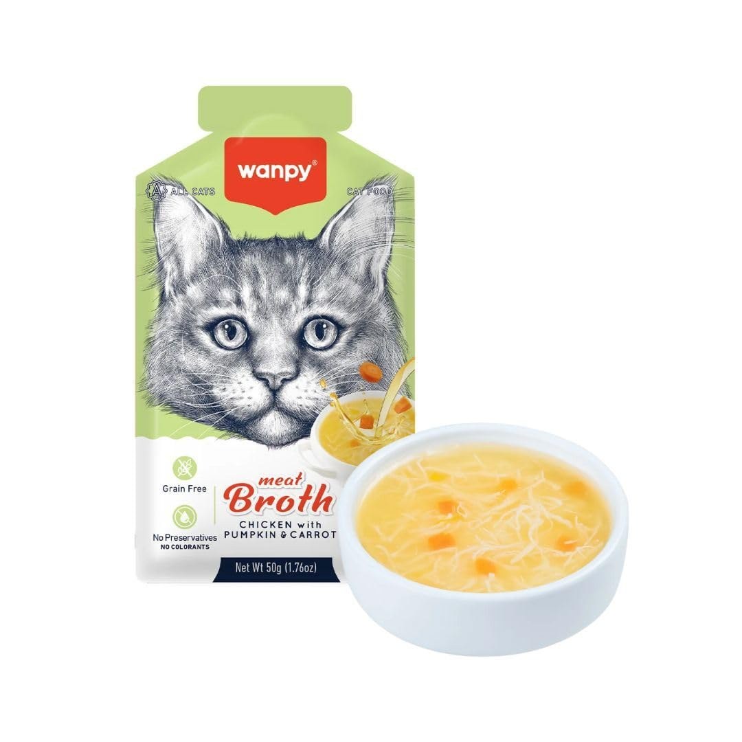 Wanpy Meat Broths Chicken with Pumpkin & Carrot for Cats 50 g