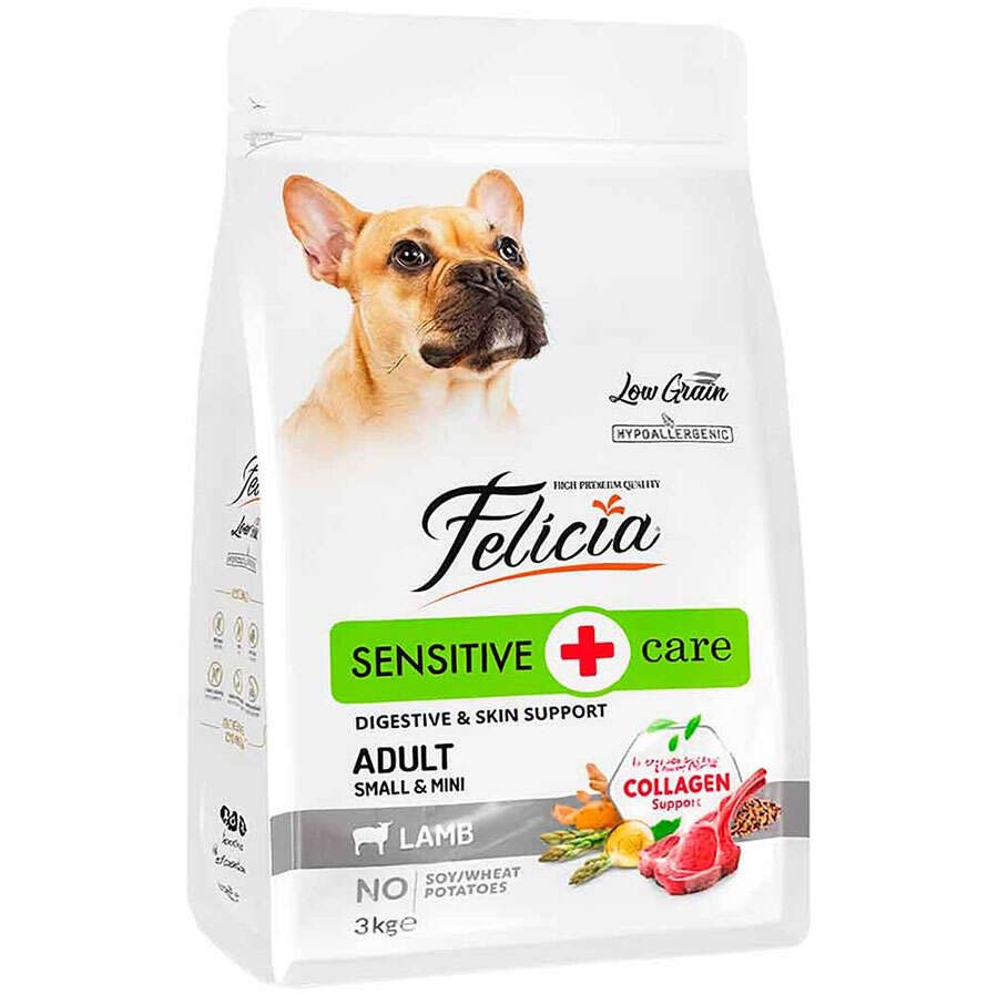 Felicia Low Grain Adult — корм для взрослых собак мелких и мини-пород, ягнёнок, 3 кг