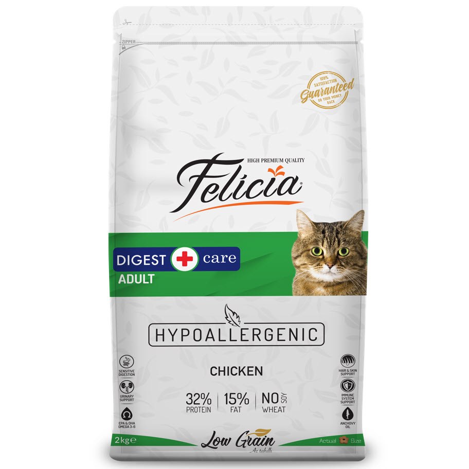 Felicia Low Grain Adult — корм для взрослых кошек с курицей, 2 кг
