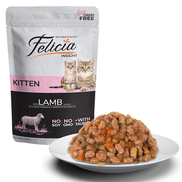 Felicia Влажный корм для котят с ягнёнком в желе, 85 г