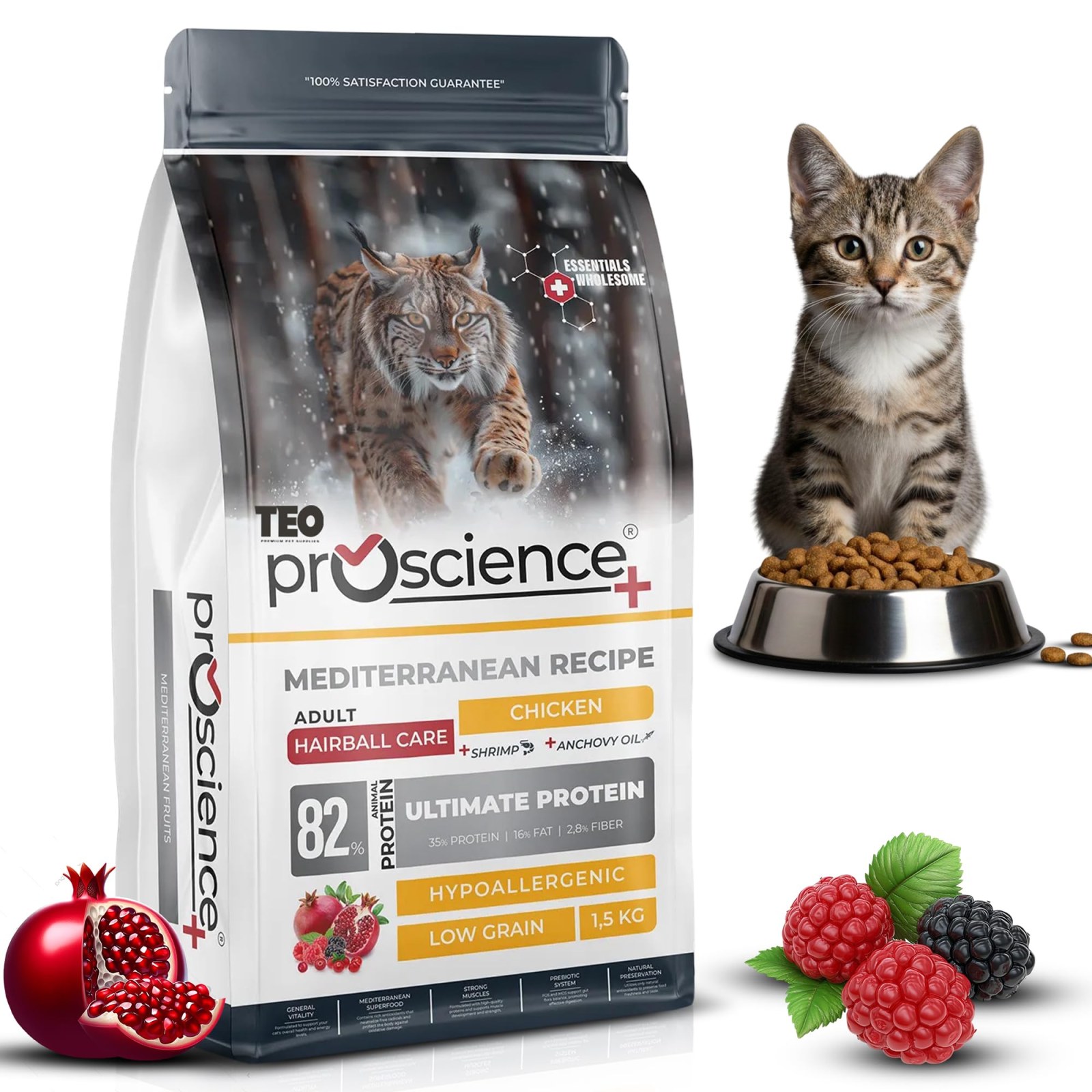 ProScience Adult Cat Chicken, сухой корм для взрослых кошек, 1,5 кг