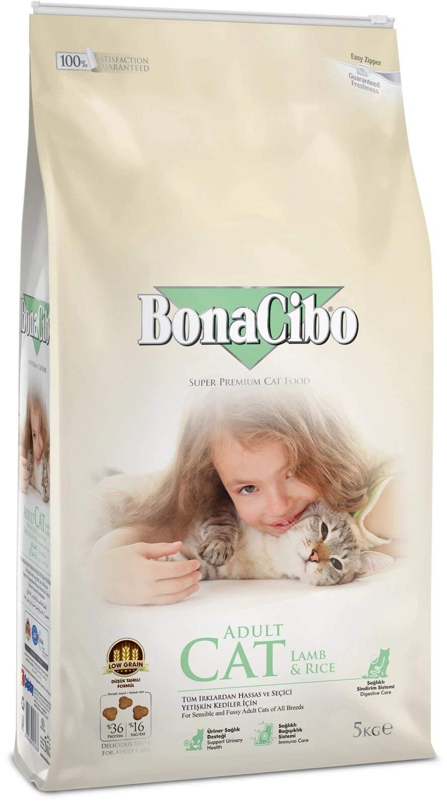 Bonacibo Superpremium Adult Cat Kuzu ve Pirinç 5 kg Kedi Maması