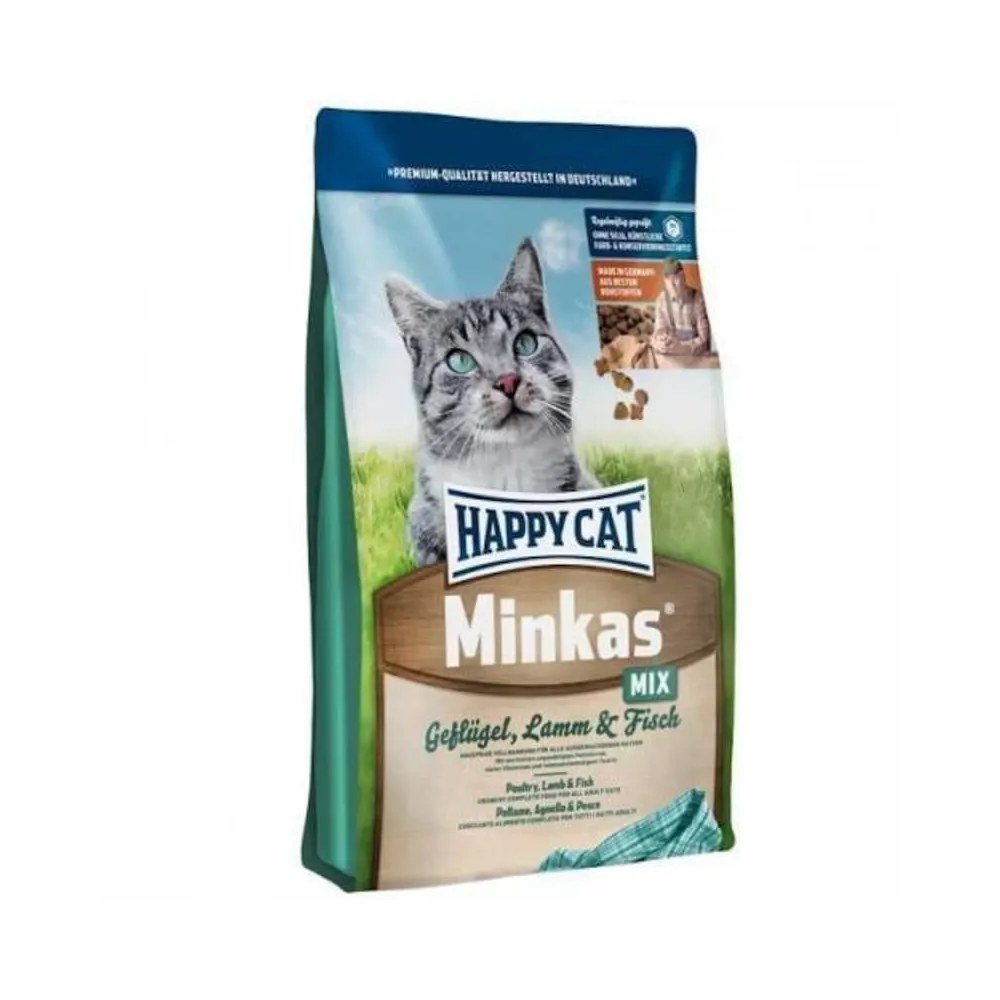 Minkas Perfect Mix — корм для кошек с птицей, рыбой и ягнёнком