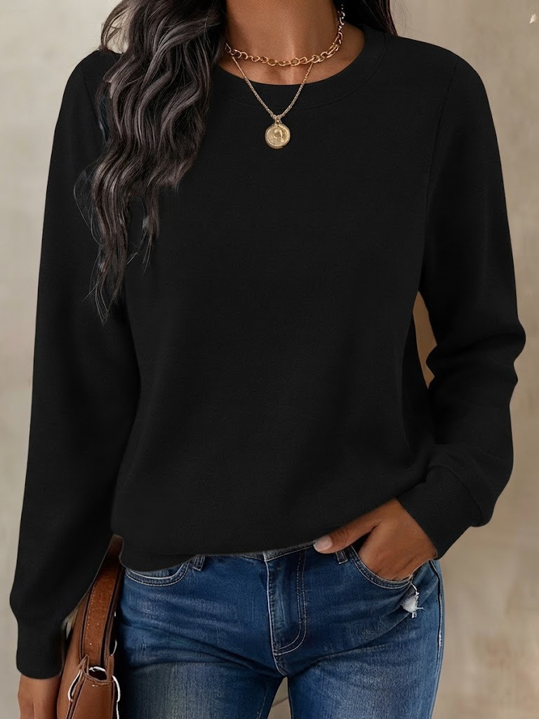 Girince 195017 Women’s Long-Sleeve Crew-Neck Knit Blouse