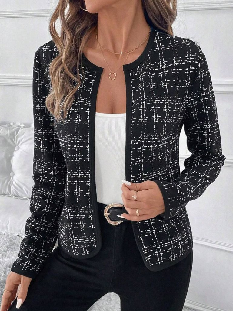 Girince 174365 Women's Long-Sleeve Open-Front Short Cardigan