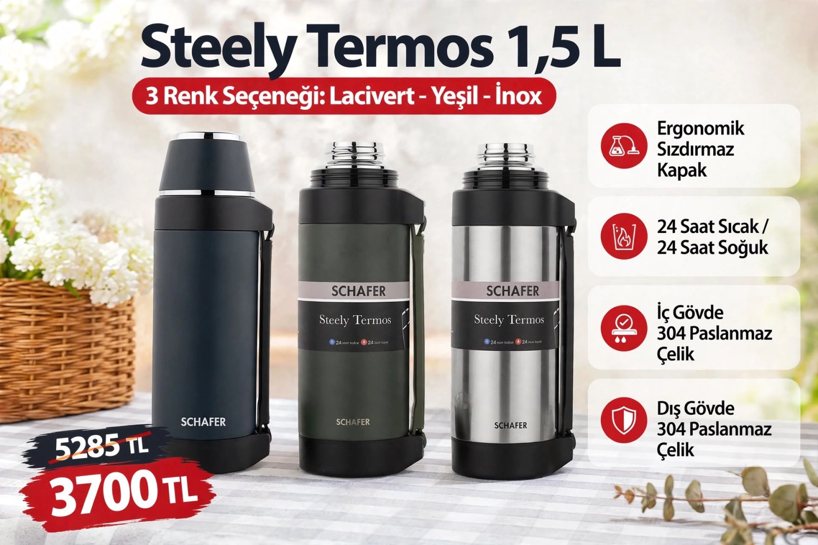Schafer Steely термос 1,5 л Inox