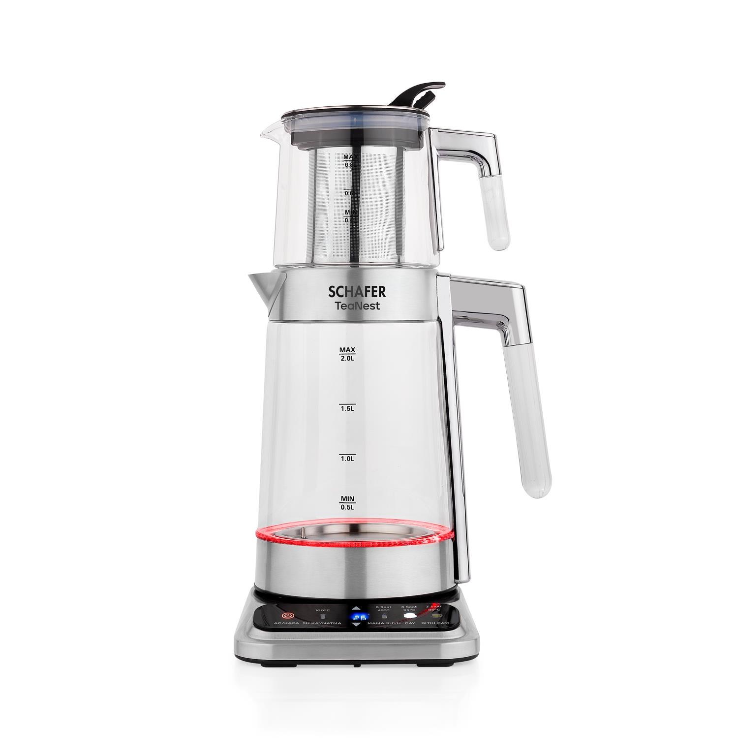 Schafer TeaNest цифровая стеклянная чаеварка Inox 2SE718-25001-INX01