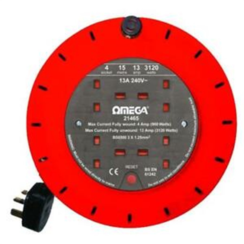 OMEGA 21465 13AMP 15MT ELEKTRİK UZATMA KABLOSU 4LÜ