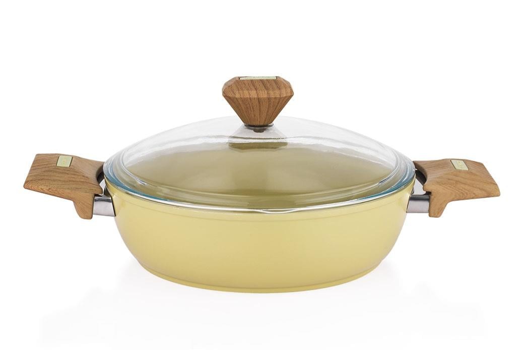 Schafer Fiesta Seramik Basık Tencere 24 cm Yeşil