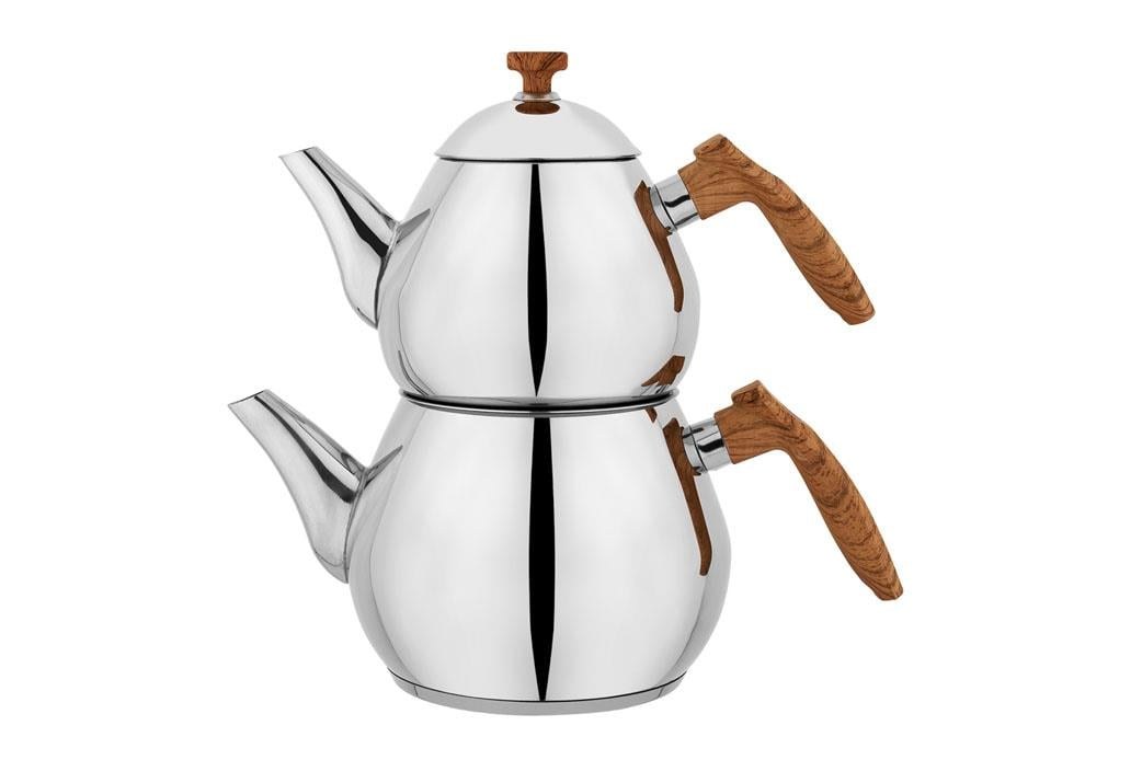 Schafer Tea Chef Orta Boy 4 Parça Kahve Çelik Çaydanlık Takımı