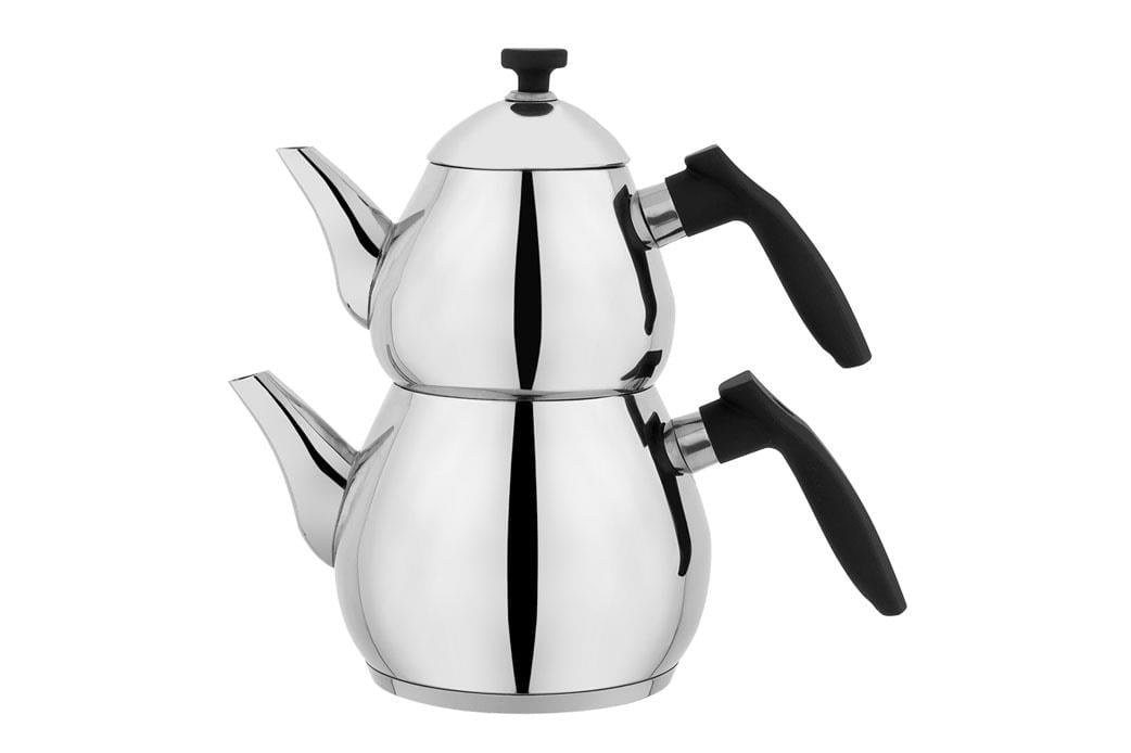 Schafer Tea Chef Küçük Boy 4 Parça Siyah Çelik Çaydanlık Takımı