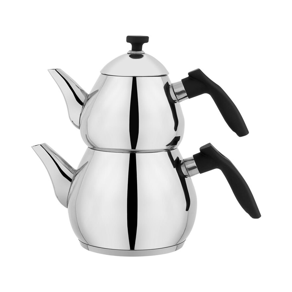 Schafer Tea Chef Orta Boy 4 Parça Siyah Çelik Çaydanlık Takımı