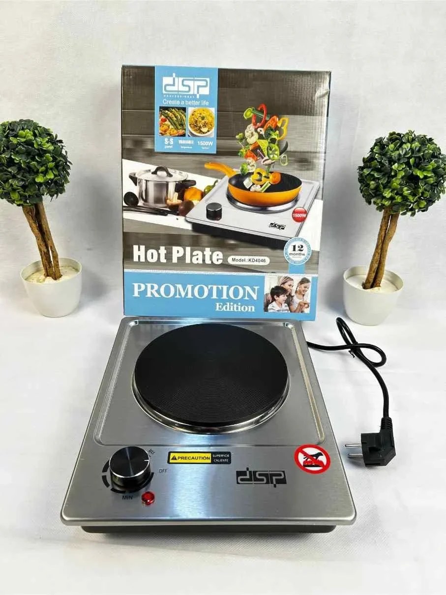 DSP Professional DSP-KD4046 Настольная электрическая плитка из нержавеющей стали, 1500 Вт
