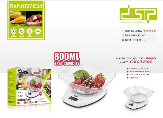 DSP Professional DSP-KD7034 кухонные весы, 5 кг