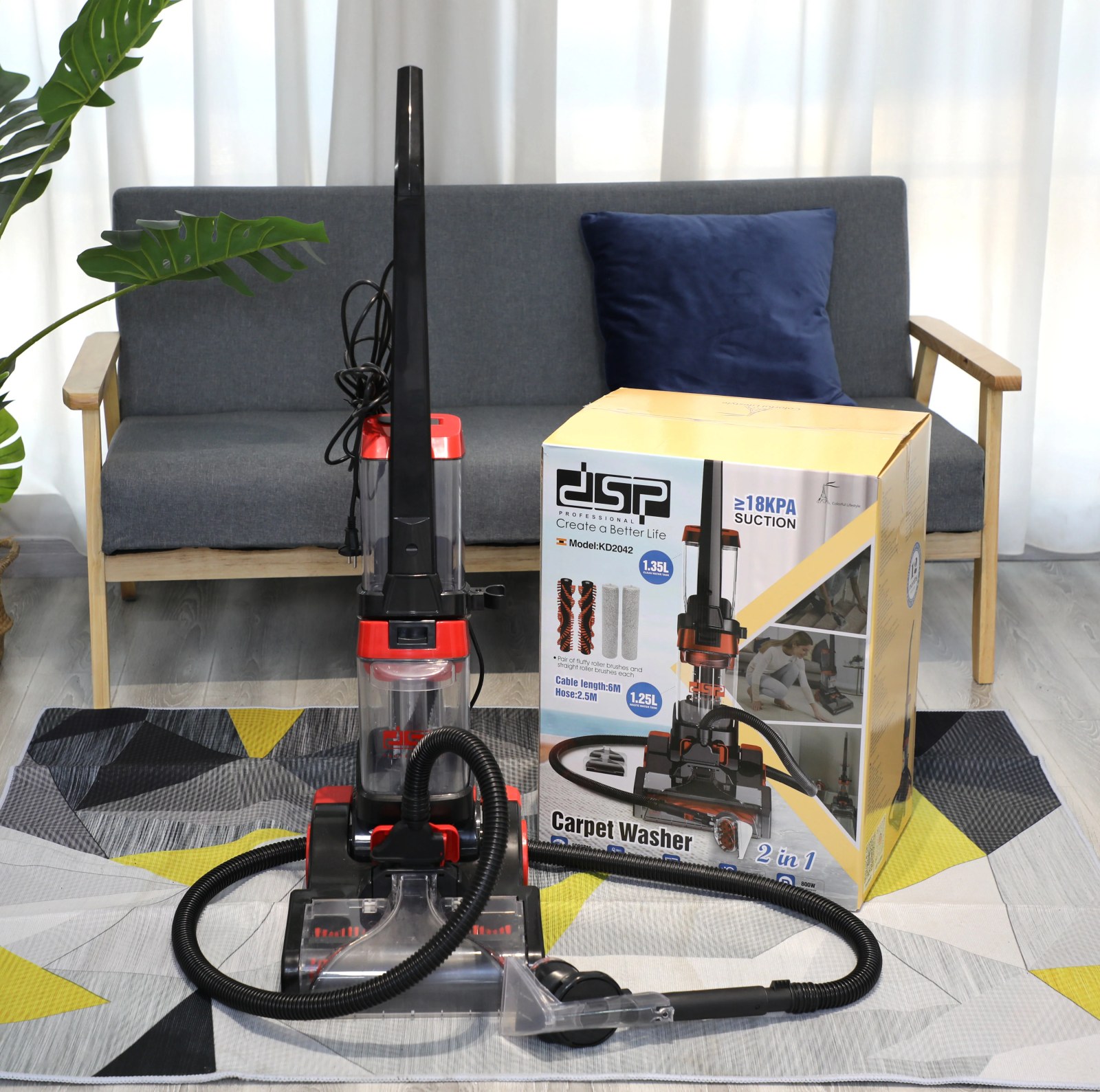 DSP Professional DSP-KD2042 Carpet and Upholstery Cleaner, 800 W, 70 °C