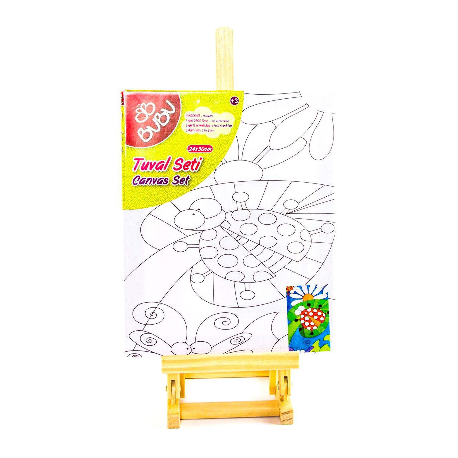 Bubu TU0002 Patterned Canvas Set 24x30 cm