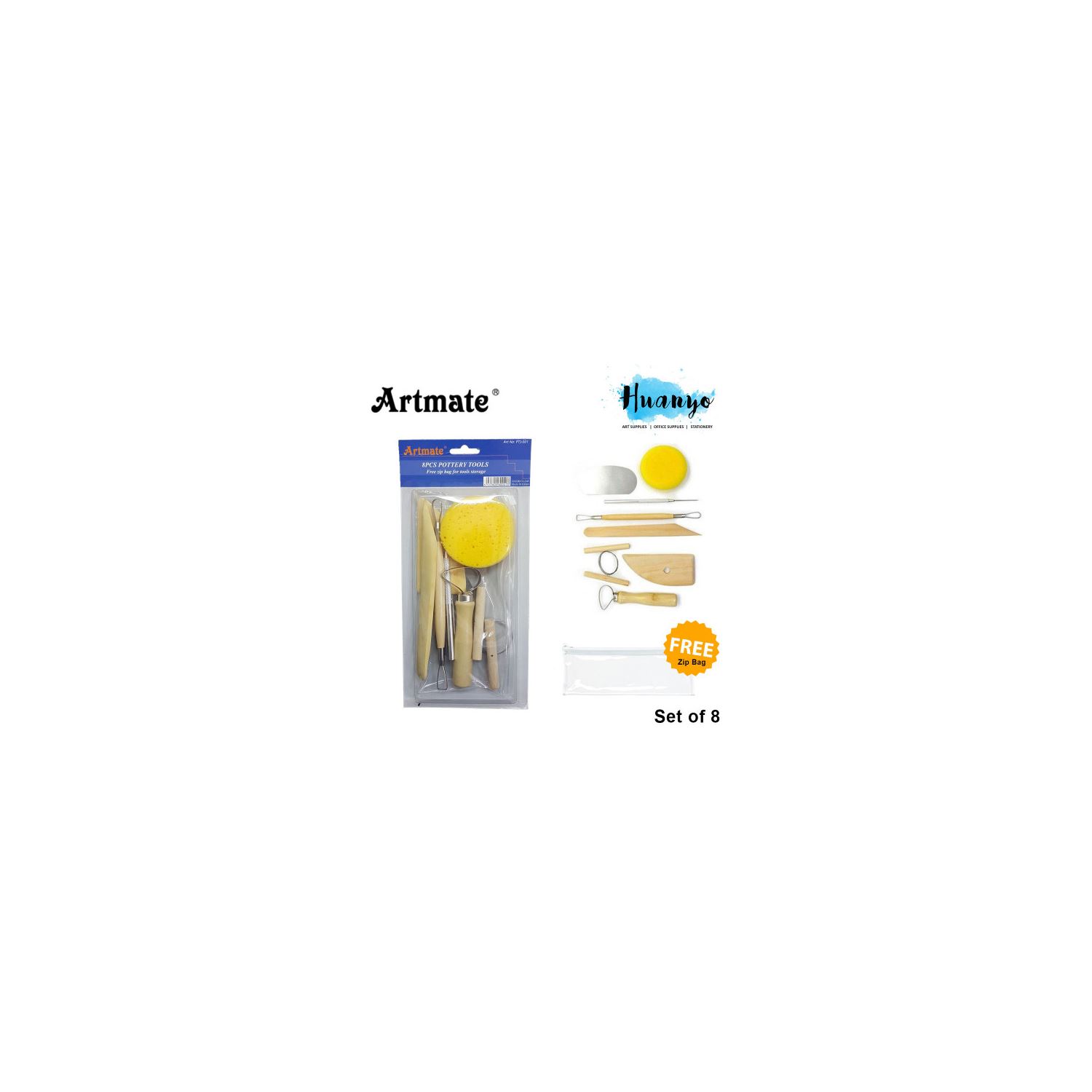Artmate PTJ-001 8-Piece Ceramic Shaping Tools Set