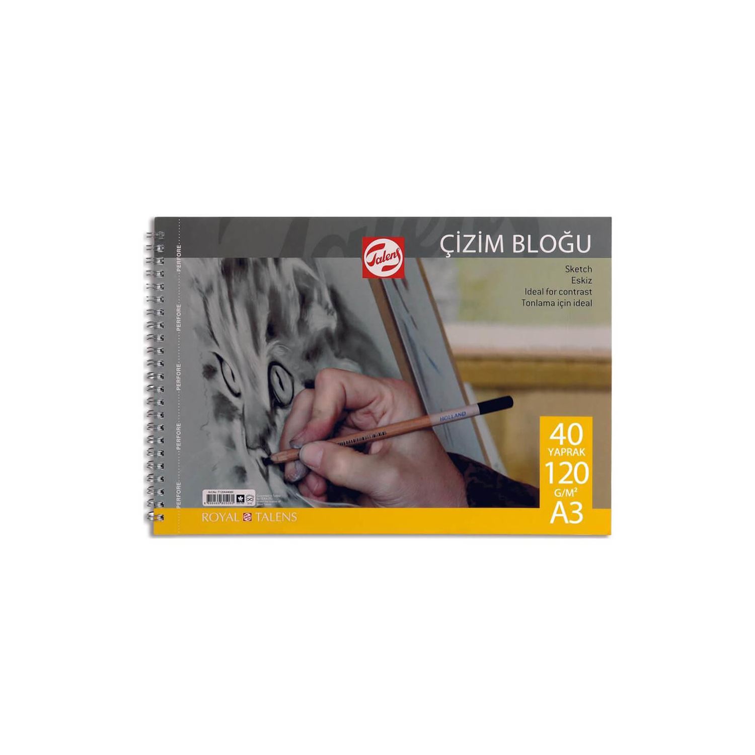 Talens Drawing Pad, 40 Sheets, 120 gsm, A3