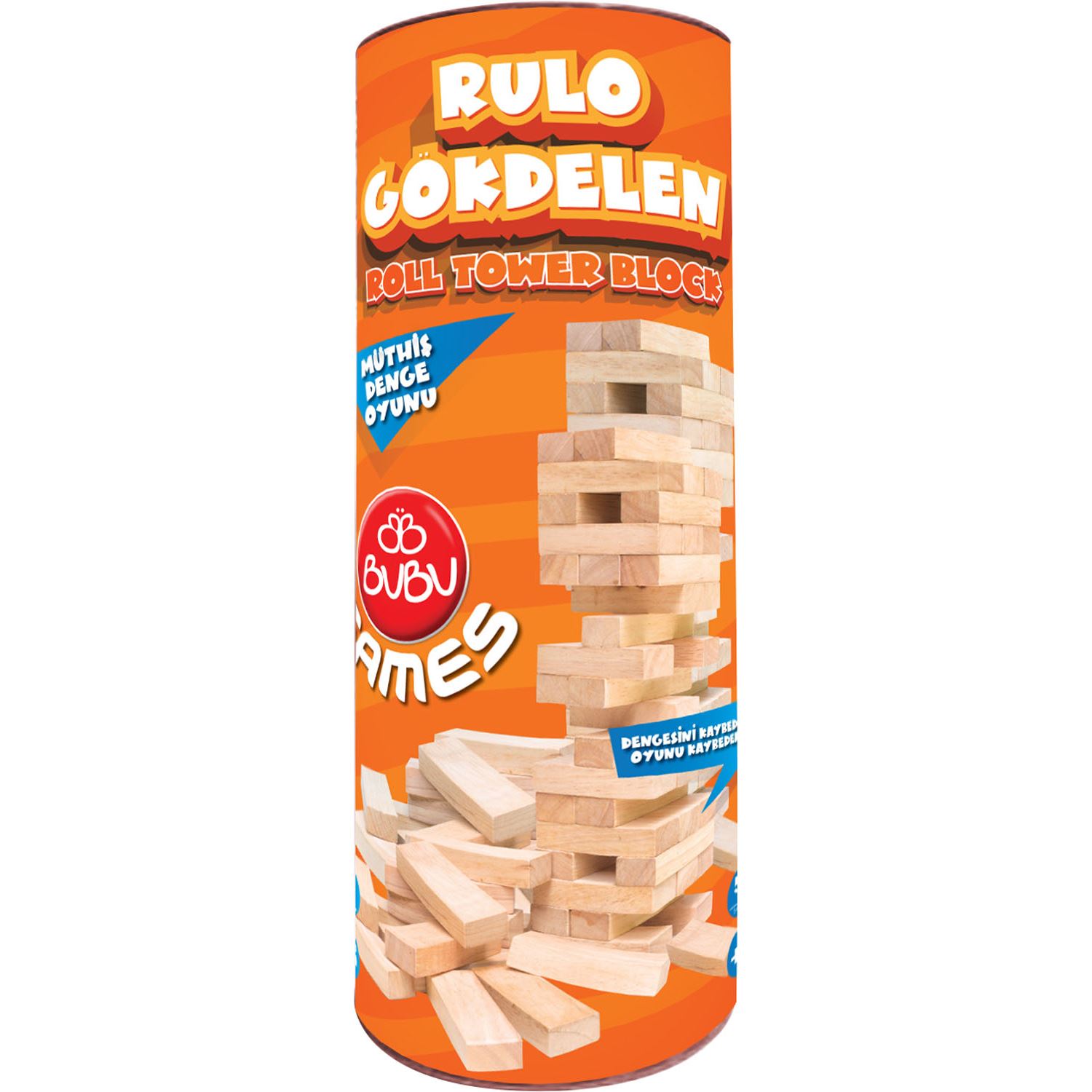 BU-BU Rulo Gökdelen Ahşap Denge Oyunu