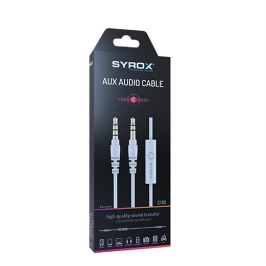 Syrox AUX Audio Mikrofonlu Kablo C118
