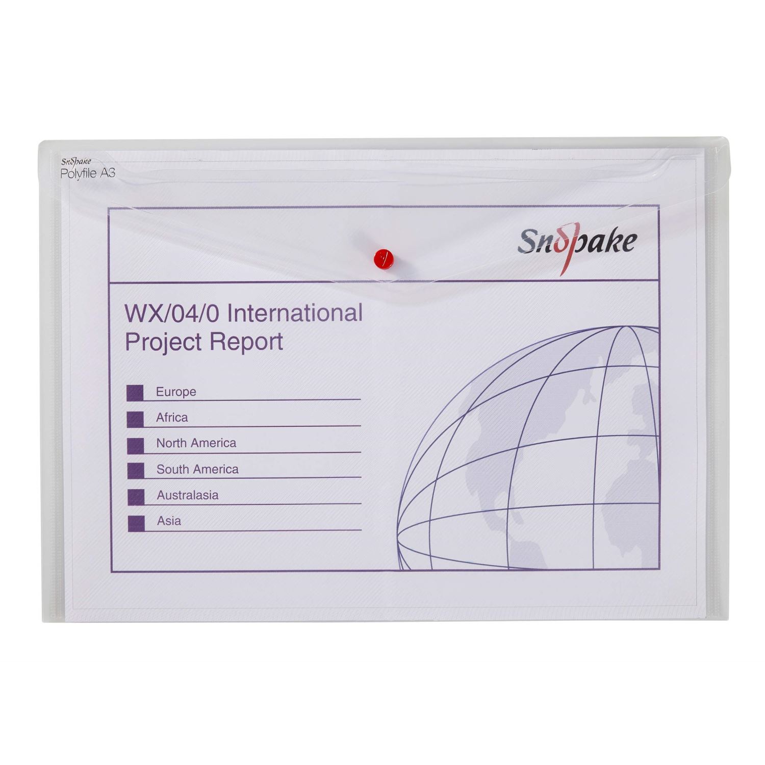 Snopake Polyfile Çıtçıtlı Dosya A3 Şeffaf