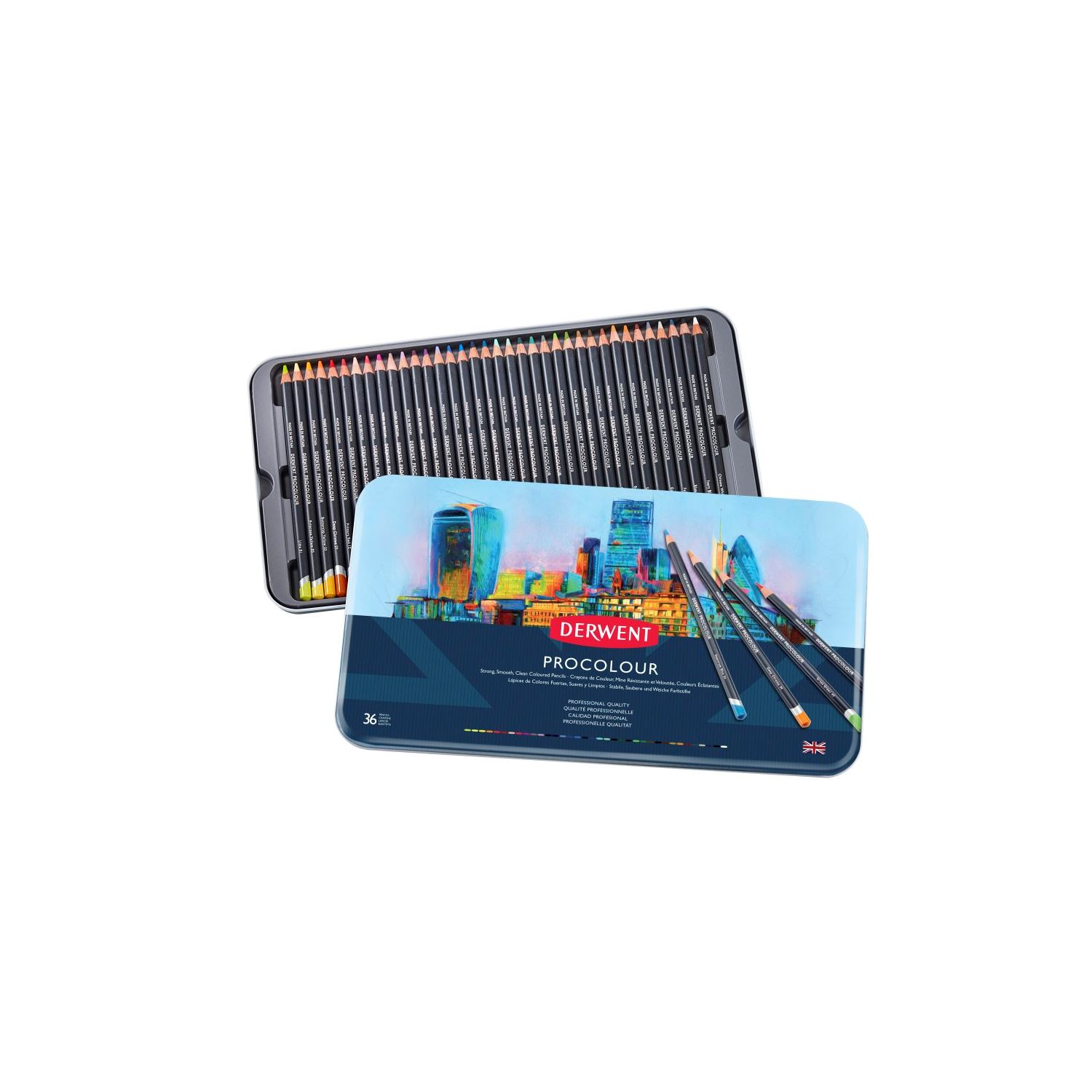 Derwent Procolour Coloured Pencil Set, 36 Colours