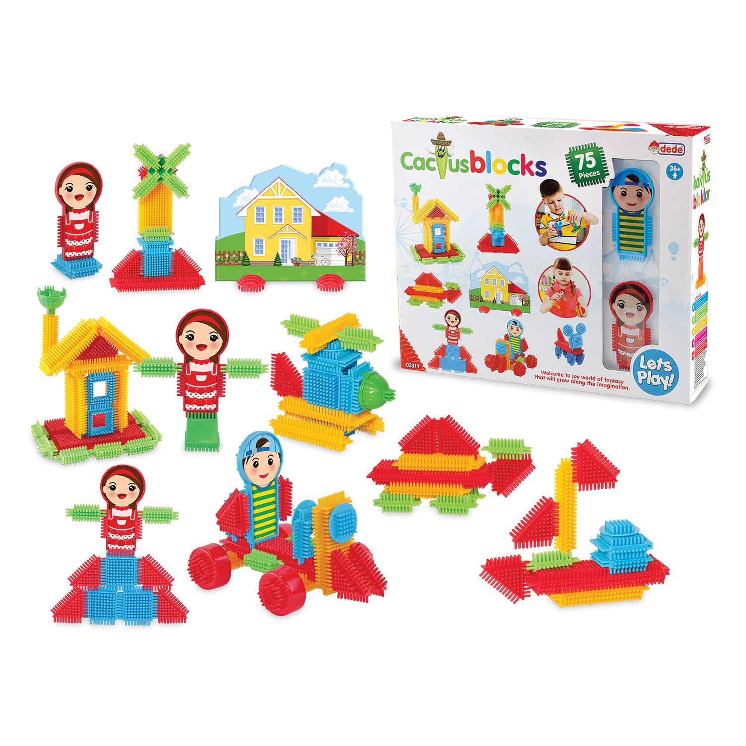 Dede 03311 Cactus Blocks, 75 Pieces