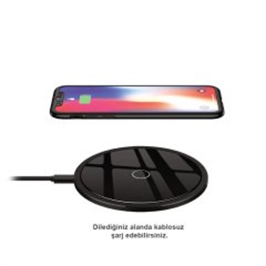 KENSA PW-602 UNIVERSAL KABLOSUZ ŞARJ CİHAZI SİYAH