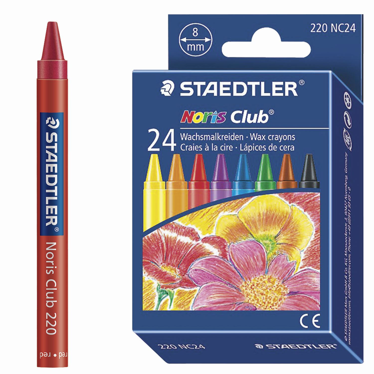 Staedtler Noris 220 NC24, восковые мелки, 24 цвета