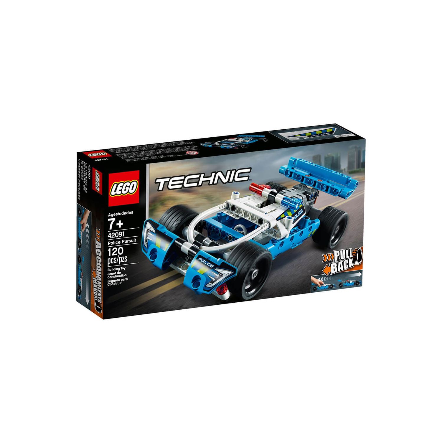 LEGO Technic 42091 Police Car Building Set, 120 Pieces