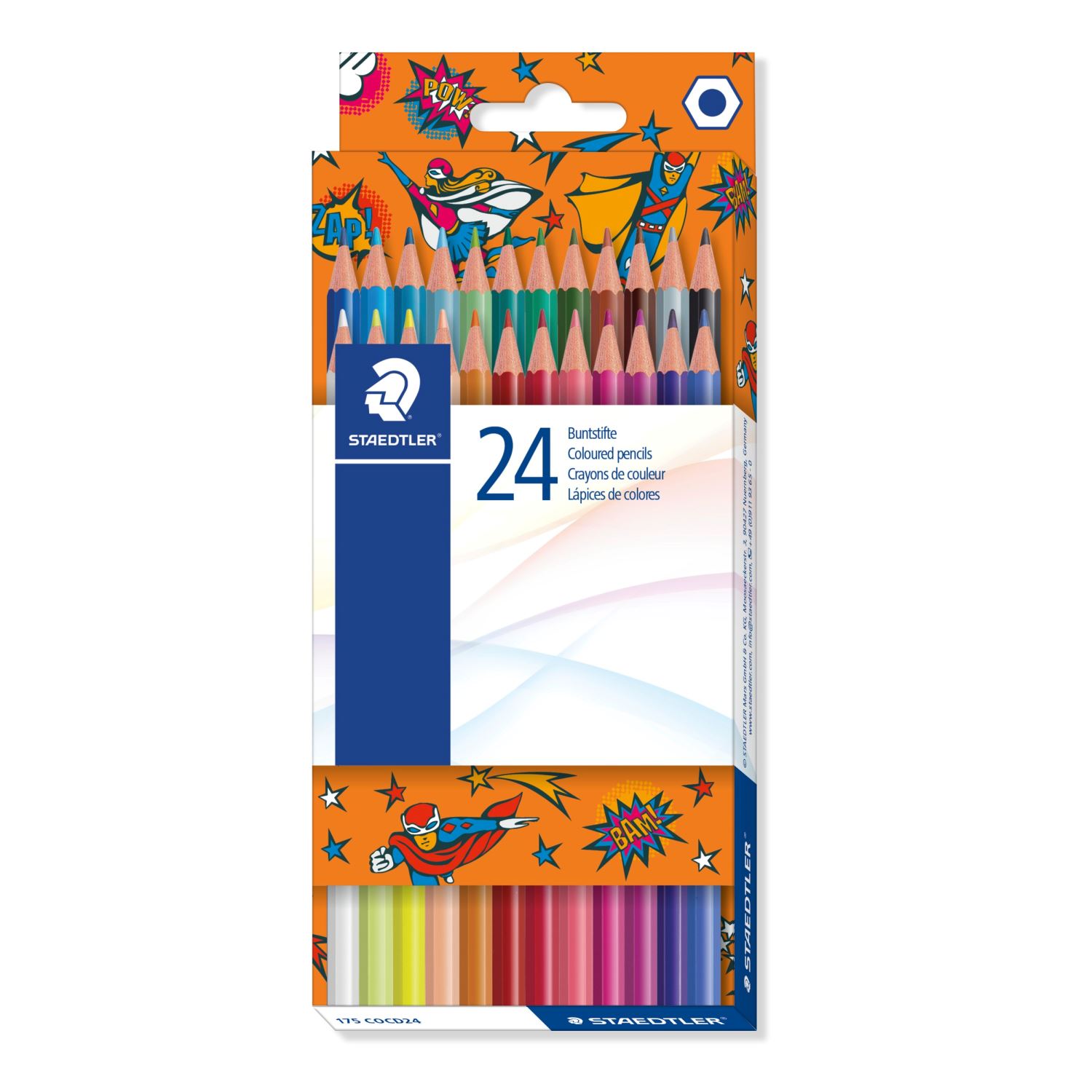 Staedtler 175 COCD24T Comic Coloured Pencil Set, Orange Pack