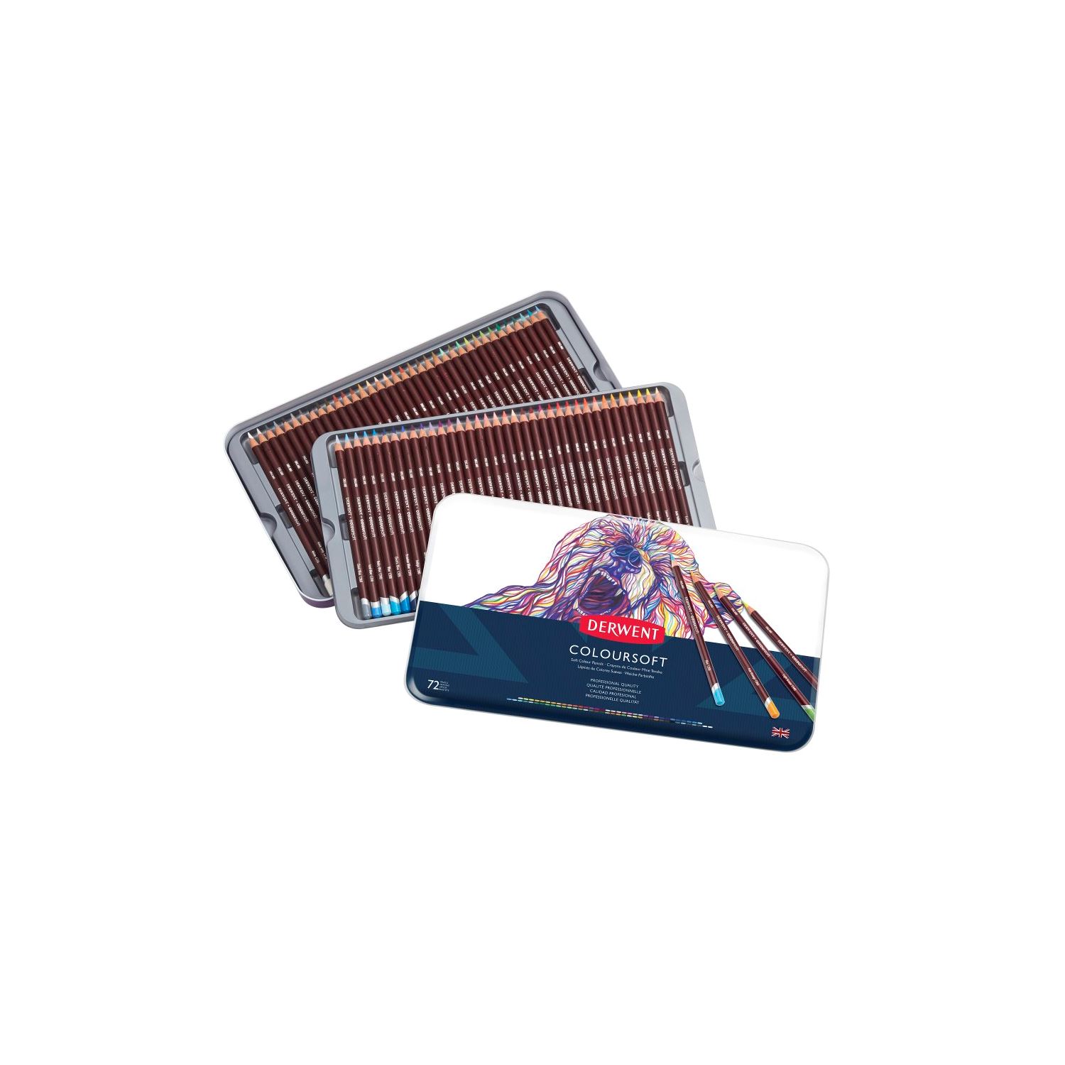 Derwent Coloursoft Coloured Pencil Set, 72 Colours