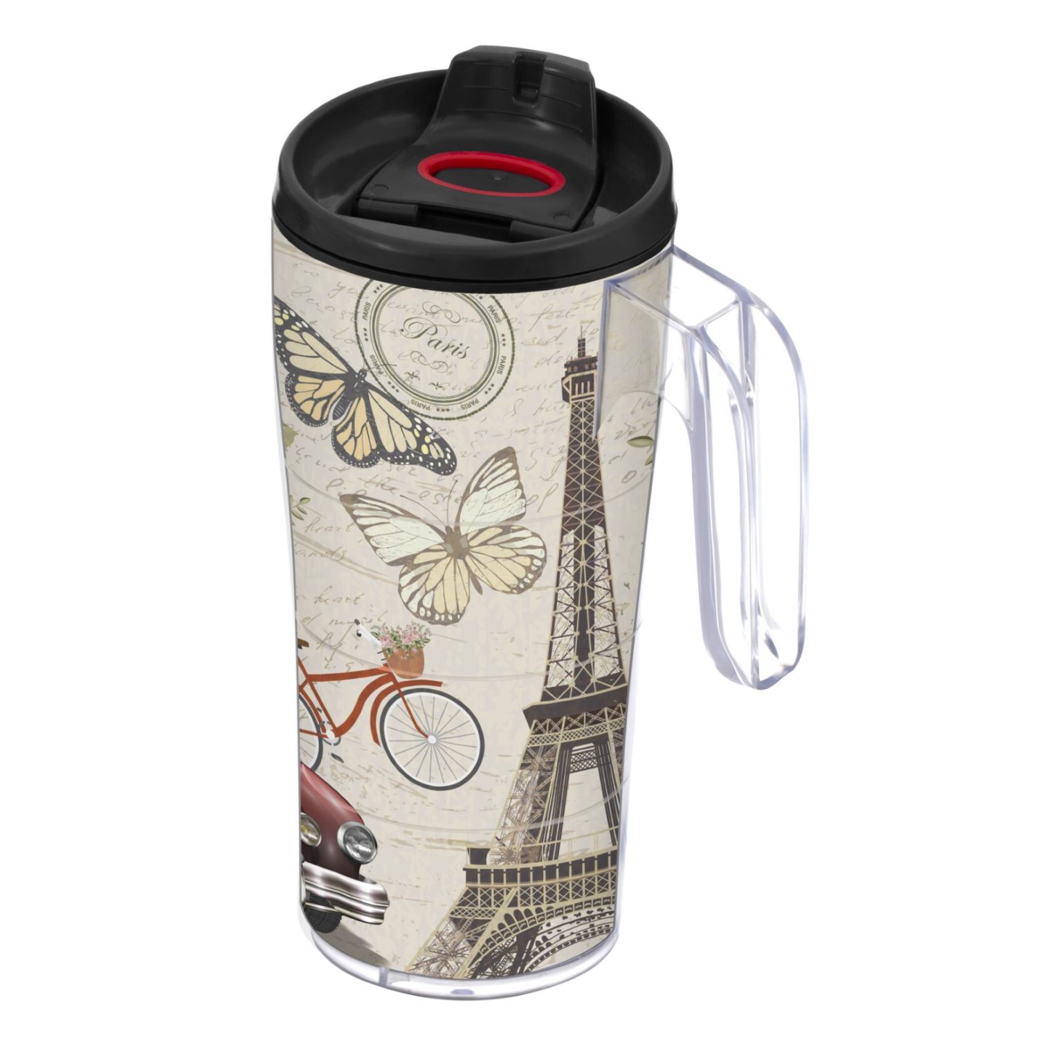 Herevin 161487-009 Butterfly Paris Patterned Travel Mug