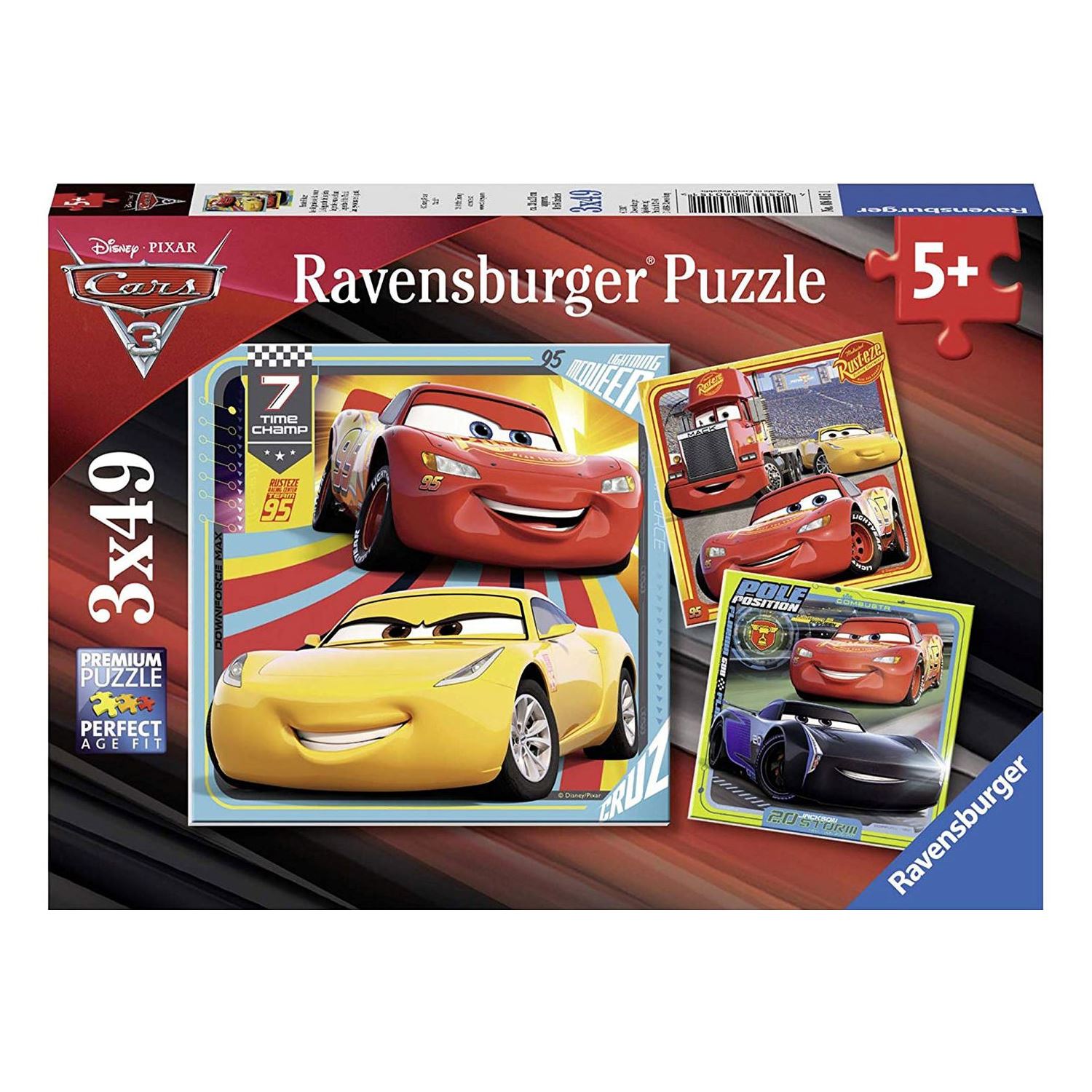 Ravensburger Cars 3 Children's Jigsaw Puzzle, 3 x 49 Pieces